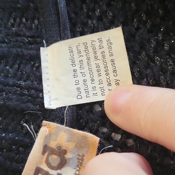 MUDD Sweater Medium V Neck P Black Metallic Sequined Pullover Knit - Picture 5 of 5